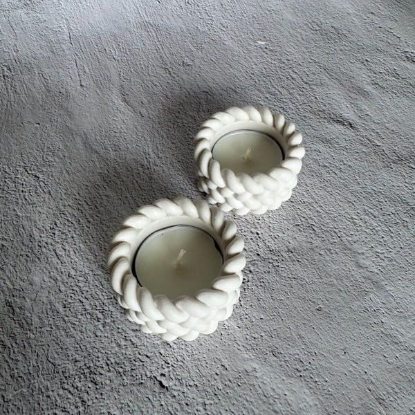 Bougeoirs effet laine